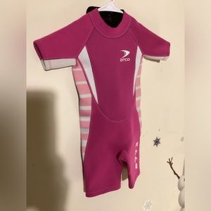 Zcco Wet Suit Girls Sz XS Pink White